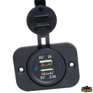 Doppia presa usb colore nero con piastra