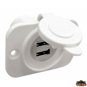 Doppia presa usb colore bianco con piastra