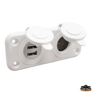 Doppia presa usb + 1 presa accendisigari 12 v colore bianco