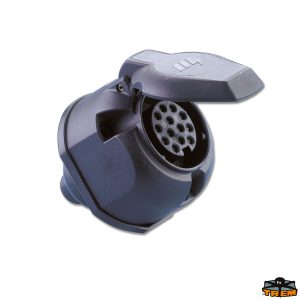 Presa fissa 12 V 13 poli con coperchio per carrello e rimorchio
