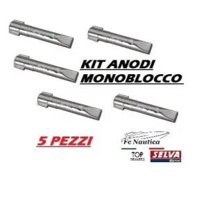 Anodo a barotto monoblocco in alluminio Selva Yamaha 5 pezzi
