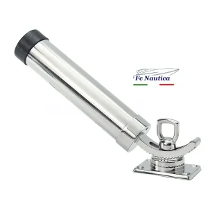 Portacanna inox 316°  con base rettangolare rinforzata stelo lungo