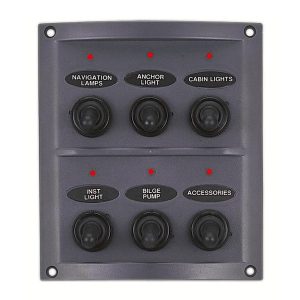 Pannello a 6 interruttori e led