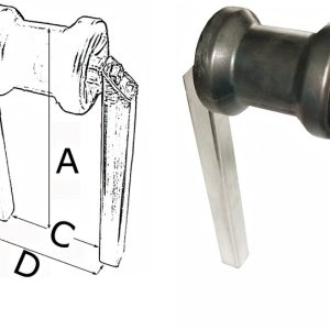 Rullo centrale piccolo tubo 40 x 40 mm