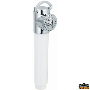 Doccetta testa ottone cromato con pulsante ½