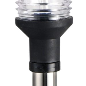 Asta inox telescopica + fanale plastica nera