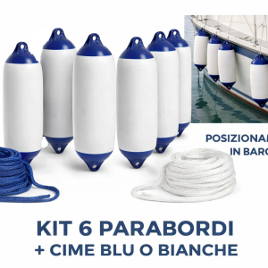 Kit 6 parabordi Majoni M3 Ø210×620 mm con 6 cime abbinate