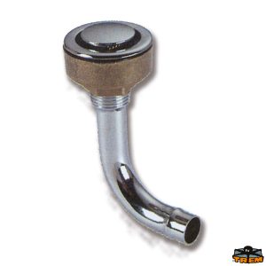 Sfiato carburante in ottone cromato a filo curvo 90 ° dx