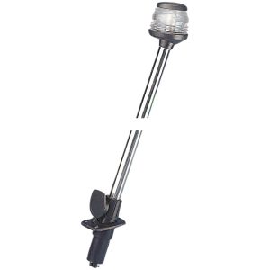 Fanale di Via 360° Bianco su Asta Estraibile Nera H60 cm