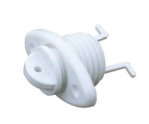 Tappo di Scarico Ovale in Nylon Bianco con Sicurezza