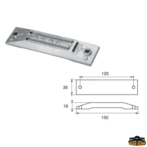 Anodo piastra barra Honda BF30 / BF40 / BF60 4T in zinco (non originale)