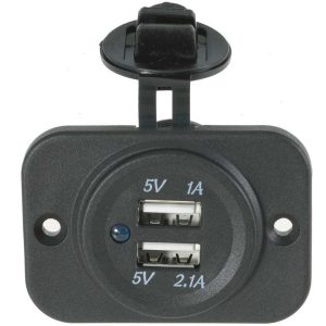 Doppia presa usb colore nero con piastra